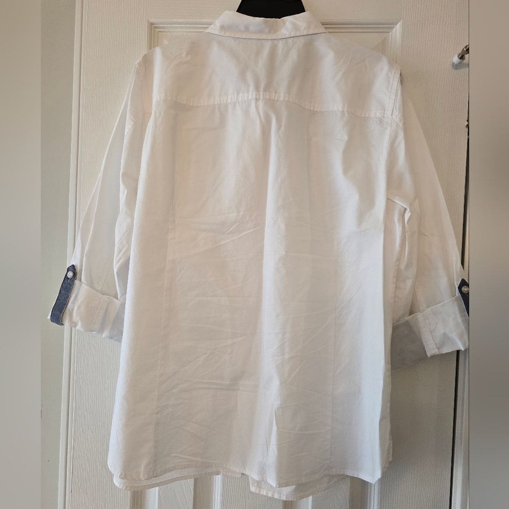 Tommy Hilfiger White Button-Up Shirt with Pocket - Picture 5 of 9